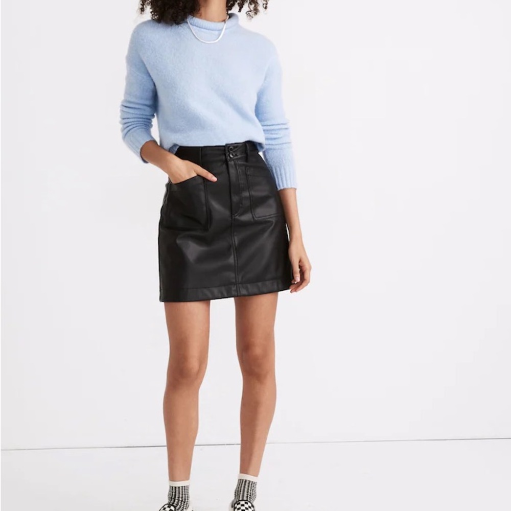NWOT Madewell Faux Leather Mini Skirt size 8